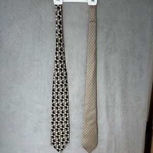 Raphael and John Henry Mens Silk Ties Geometric Paisley Pattern Set of 2